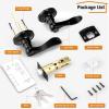 imageProbrico Wave Style Lever Handles Entrance Door Knobs Entry Door Locks Brushed NickelBlack