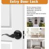 imageProbrico Wave Style Lever Handles Entrance Door Knobs Entry Door Locks Brushed NickelBlack