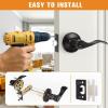 imageProbrico Wave Style Lever Handles Entrance Door Knobs Entry Door Locks Brushed NickelOil Rubbed Bronze