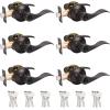 imageProbrico Wave Style Lever Handles Entrance Door Knobs Entry Door Locks Brushed NickelOil Rubbed Bronze