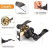 imageProbrico Wave Style Lever Handles Entrance Door Knobs Entry Door Locks Brushed NickelOil Rubbed Bronze