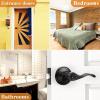 imageProbrico Wave Style Lever Handles Entrance Door Knobs Entry Door Locks Brushed NickelOil Rubbed Bronze