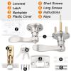 imageProbrico Wave Style Lever Handles Entrance Door Knobs Entry Door Locks Brushed NickelSatin Nickel