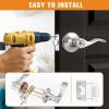 imageProbrico Wave Style Lever Handles Entrance Door Knobs Entry Door Locks Brushed NickelSatin Nickel