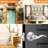 imageProbrico Wave Style Lever Handles Entrance Door Knobs Entry Door Locks Brushed NickelSatin Nickel