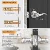 imageProbrico Wave Style Lever Handles Entrance Door Knobs Entry Door Locks Brushed NickelSatin Nickel