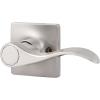 imageProbrico Wave Style RightHanded HalfDummy Levers for Hallway Closets or Pantry Doors Inactive Single Side Square Rosette Door Handles 2 Pack Satin Nickel4 Pack