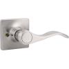 imageProbrico Wave Style RightHanded HalfDummy Levers for Hallway Closets or Pantry Doors Inactive Single Side Square Rosette Door Handles 2 Pack Satin Nickel4 Pack