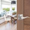 imageProbrico Wave Style RightHanded HalfDummy Levers for Hallway Closets or Pantry Doors Inactive Single Side Square Rosette Door Handles 2 Pack Satin Nickel4 Pack