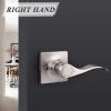 imageProbrico Wave Style RightHanded HalfDummy Levers for Hallway Closets or Pantry Doors Inactive Single Side Square Rosette Door Handles 2 Pack Satin Nickel4 Pack