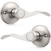 imageProbrico 1 Pair Black Wave Style Dummy Door Lever for Interior DoorLeft Hand and Right Handed NonFunctioningSatin Nickel