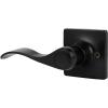 imageProbrico Decorative Inactive Left Handed Lever in Black Square Rosette Single Dummy Door Handle with a Traditional Wave Design for Interior Hall Closets or Pantry Doors 1 Pack