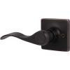 imageProbrico Decorative Inactive Left Handed Lever in Oil Rubbed Bronze Square Rosette Single Dummy Door Handle with a Traditional Wave Design for Interior Hall Closets or Pantry Doors 1 Pack