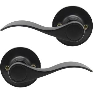imageProbrico 1 Pair Black Wave Style Dummy Door Lever for Interior DoorLeft Hand and Right Handed NonFunctioningBlack