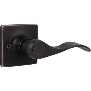 imageProbrico Decorative Inactive Right Handed Lever in Oil Rubbed Bronze Square Rosette Single Dummy Door Handle with a Traditional Wave Design for Interior Hall Closets or Pantry Doors 1 Pack