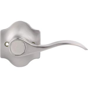 imageProbrico Dummy Door Handle Lever for Right Handed Door Wave Door Lever with Camelot Trim NonTurning Lock in Brushed Nickel Half Dummy Closet Door Handle Right Handed