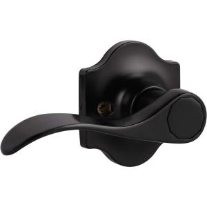 imageProbrico Elegant Wave LeftHanded Door Lever with Camelot Trim 1 Pack Half Dummy Door Handles for Hallway and Closet Black Door Handle with NonTurning Lock