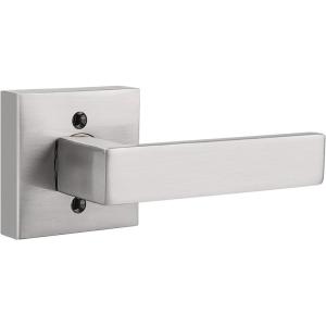 imageProbrico NonTurning HalfDummy Lever in Satin Nickel Stainless Steel Square Bar Single Dummy Lever Heavy Duty Handle for Closet Balcony Pantry or French DoorsExposed Screws 1 PackBrushed Nickel