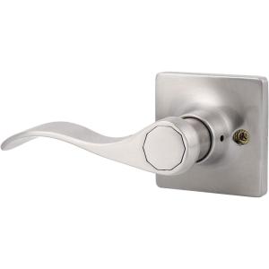 imageProbrico Wave Design LeftHanded HalfDummy Levers Decorative Inactive Left Handed Lever in Satin Nickel Single Dummy Door Handle for Interior Hall Closets or Pantry Doors 1 Pack