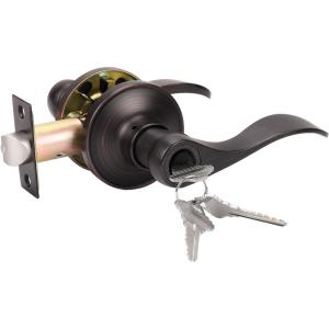 imageProbrico Wave Style Lever Handles Entrance Door Knobs Entry Door Locks Brushed NickelOil Rubbed Bronze