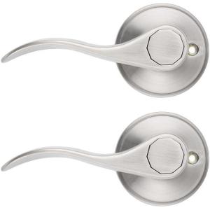 imageProbrico Wave Style Single Dummy Door Levers Dummy Door Handles Satin Nickel Finish Left Handed Pack of 62 Pack