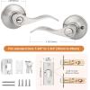imageProbrico 2 Pack Wave Style Keyed Alike Entry Levers Exterior Interior Satin Nickel Keyed Door Handles with Lock and Same Keys Reversible for Right Left Handed DoorsSatin Nickel