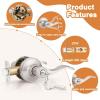 imageProbrico 2 Pack Wave Style Keyed Alike Entry Levers Exterior Interior Satin Nickel Keyed Door Handles with Lock and Same Keys Reversible for Right Left Handed DoorsSatin Nickel