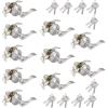 imageProbrico 2 Pack Wave Style Keyed Alike Entry Levers Exterior Interior Satin Nickel Keyed Door Handles with Lock and Same Keys Reversible for Right Left Handed DoorsSatin Nickel
