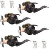 imageProbrico 2 Pack Wave Style Keyed Alike Entry Levers Exterior Interior Satin Nickel Keyed Door Handles with Lock and Same Keys Reversible for Right Left Handed DoorsOil Rubbed Bronze