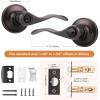 imageProbrico 2 Pack Wave Style Keyed Alike Entry Levers Exterior Interior Satin Nickel Keyed Door Handles with Lock and Same Keys Reversible for Right Left Handed DoorsOil Rubbed Bronze