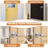 imageProbrico 2 Pack Wave Style Keyed Alike Entry Levers Exterior Interior Satin Nickel Keyed Door Handles with Lock and Same Keys Reversible for Right Left Handed DoorsSatin Nickel