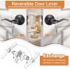imageProbrico 2 Pack Wave Style Keyed Alike Entry Levers Exterior Interior Satin Nickel Keyed Door Handles with Lock and Same Keys Reversible for Right Left Handed DoorsOil Rubbed Bronze