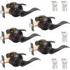 imageProbrico 2 Pack Wave Style Keyed Alike Entry Levers Exterior Interior Satin Nickel Keyed Door Handles with Lock and Same Keys Reversible for Right Left Handed DoorsOil Rubbed Bronze