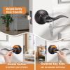 imageProbrico 2 Pack Wave Style Keyed Alike Entry Levers Exterior Interior Satin Nickel Keyed Door Handles with Lock and Same Keys Reversible for Right Left Handed DoorsOil Rubbed Bronze