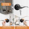 imageProbrico 2 Pack Wave Style Keyed Alike Entry Levers Exterior Interior Satin Nickel Keyed Door Handles with Lock and Same Keys Reversible for Right Left Handed DoorsOil Rubbed Bronze