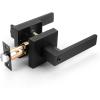 imageProbrico Entry Door Levers Brushed Nickel with Different Keys Heavy Duty Hardware for Exterior Front and Back DoorLockable Keyed Entrance LockUniversal HandlingTransitional Style 2 PackBlack