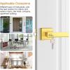 imageProbrico Entry Door Levers Brushed Nickel with Different Keys Heavy Duty Hardware for Exterior Front and Back DoorLockable Keyed Entrance LockUniversal HandlingTransitional Style 2 PackGold