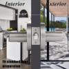 imageProbrico Flat Keyed Alike Entry Door Levers Satin Nickel Single Cylinder Door Locks with Same Keys Exterior Interior Door Levers with Lock and Key Reversible for Right ampamp Left Side 3 Pack2 Pack