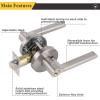 imageProbrico Flat Keyed Alike Entry Door Levers Satin Nickel Single Cylinder Door Locks with Same Keys Exterior Interior Door Levers with Lock and Key Reversible for Right ampamp Left Side 3 Pack2 Pack