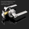 imageProbrico Flat Keyed Alike Entry Door Levers Satin Nickel Single Cylinder Door Locks with Same Keys Exterior Interior Door Levers with Lock and Key Reversible for Right ampamp Left Side 3 Pack3 Pack