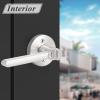 imageProbrico Flat Keyed Alike Entry Door Levers Satin Nickel Single Cylinder Door Locks with Same Keys Exterior Interior Door Levers with Lock and Key Reversible for Right ampamp Left Side 3 Pack3 Pack