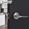 imageProbrico Flat Keyed Alike Entry Door Levers Satin Nickel Single Cylinder Door Locks with Same Keys Exterior Interior Door Levers with Lock and Key Reversible for Right ampamp Left Side 3 Pack2 Pack