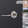 imageProbrico Flat Keyed Alike Entry Door Levers Satin Nickel Single Cylinder Door Locks with Same Keys Exterior Interior Door Levers with Lock and Key Reversible for Right ampamp Left Side 3 Pack2 Pack