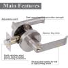 imageProbrico Heavy Duty Keyed Alike Entry Door Levers Entrance Door Locksets Satin Nickel Finished for Exterior Door and Front Door 5 Pack