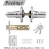 imageProbrico Keyed Alike Entry Door Levers Modern Flat Style Door Handles Satin Nickel Entrance Door Locks for Front Exterior Doors Reversible for Right ampamp Left Handed Doors 2 Pack