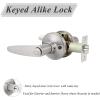 imageProbrico Keyed Alike Entry Door Levers Modern Flat Style Door Handles Satin Nickel Entrance Door Locks for Front Exterior Doors Reversible for Right ampamp Left Handed Doors 2 Pack