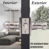 imageProbrico Keyed Entry Door Lever with Lock in Satin Nickel for Exterior Front Gate or Interior Doors Wave Shape Entrance Hardware Reversible for RightLeft Handed Sides 1 Pack