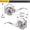 imageProbrico Keyed Entry Door Locks Camelot Style Wave Door Levers Brushed Nickel Stainless Steel Door Handles Interior ampamp Exterior Door Locksets for Left ampamp Right Hand Doors 85061SN