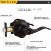 imageProbrico Keyed Entry Door Locks Camelot Style Wave Door Levers Oil Rubbed Bronze Stainless Steel Door Handles Interior ampamp Exterior Door Locksets for Left ampamp Right Hand Doors 85061OB
