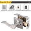imageProbrico Wave Style Passage Door Handles Levers Hall ampamp Closet Door Lever for Interior Doors NonLocking Door Handle Reversible for RightLeft Handed Sides 1 Pack Satin Nickel